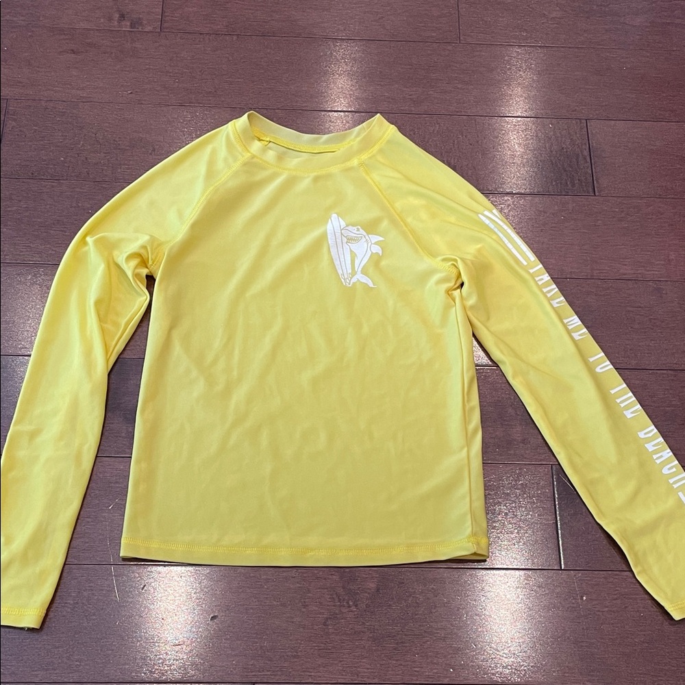 Take Me To The Beach Bright Yellow Rash Guard